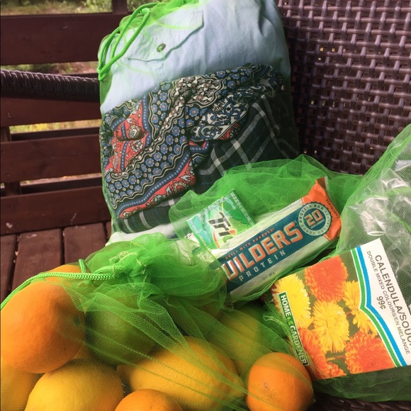 🎁 🌶 🛒 O.M.GREEN reusable mesh fruit veg shopping bags 10 pack ‘easy’ design - Picture 4 of 10